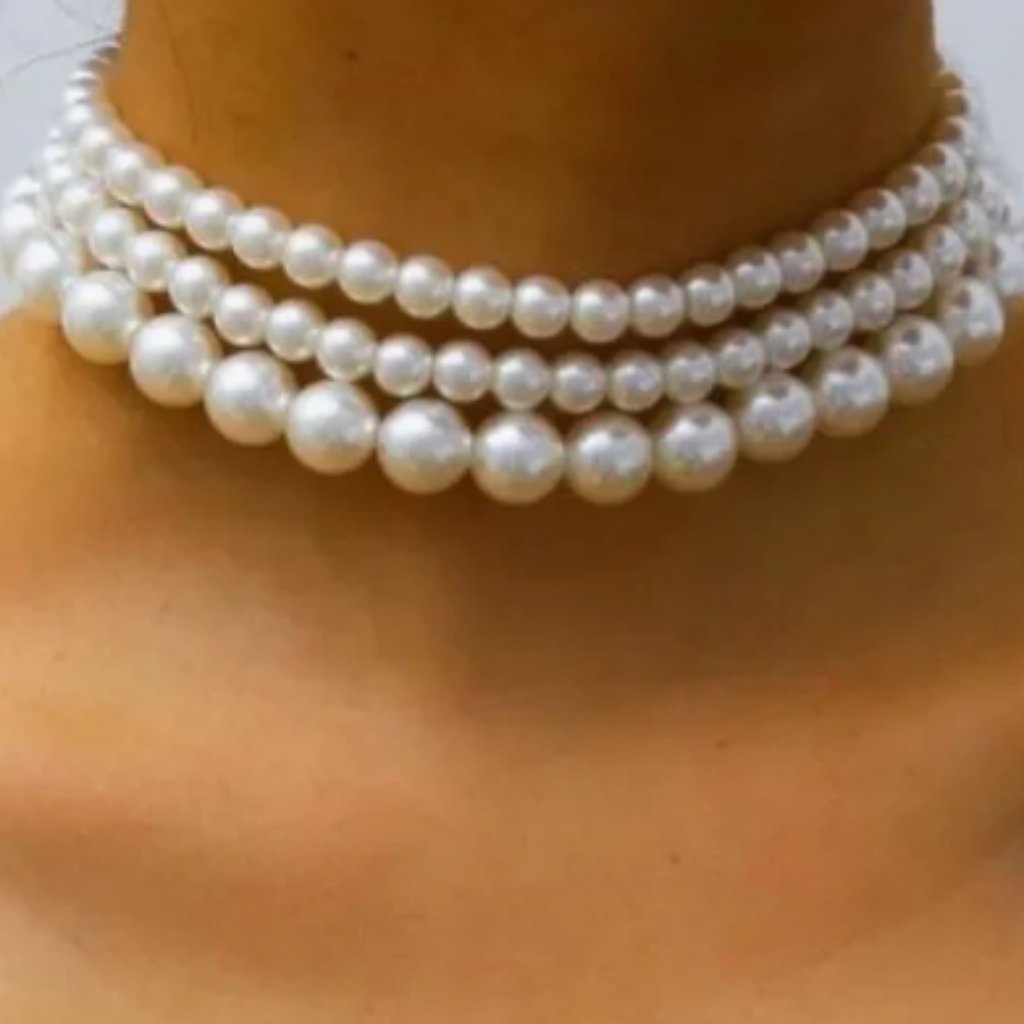 Nwt, Layered Faux Pearl Beaded Choker